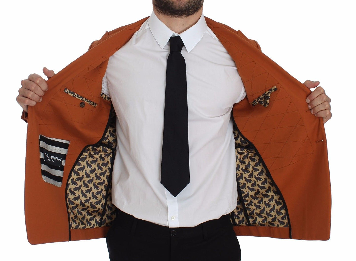 Blazer elástico de algodón naranja