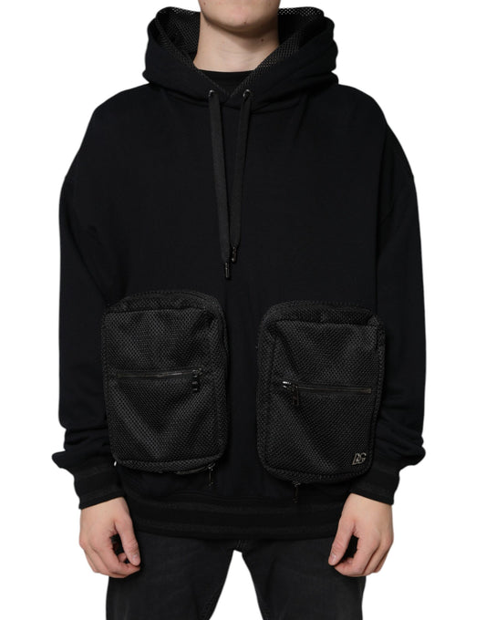 Sudadera con capucha negra para hombre