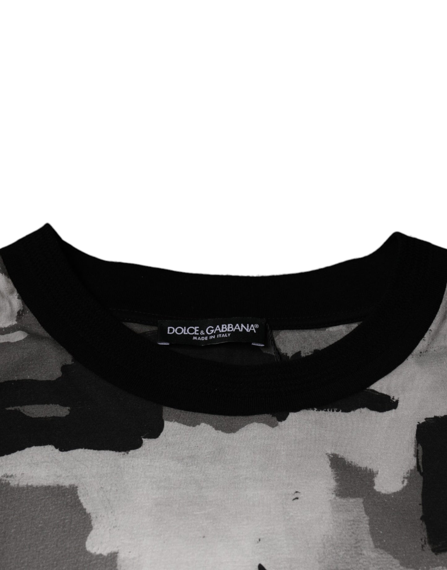 T-shirt ras du cou en coton camouflage multicolore