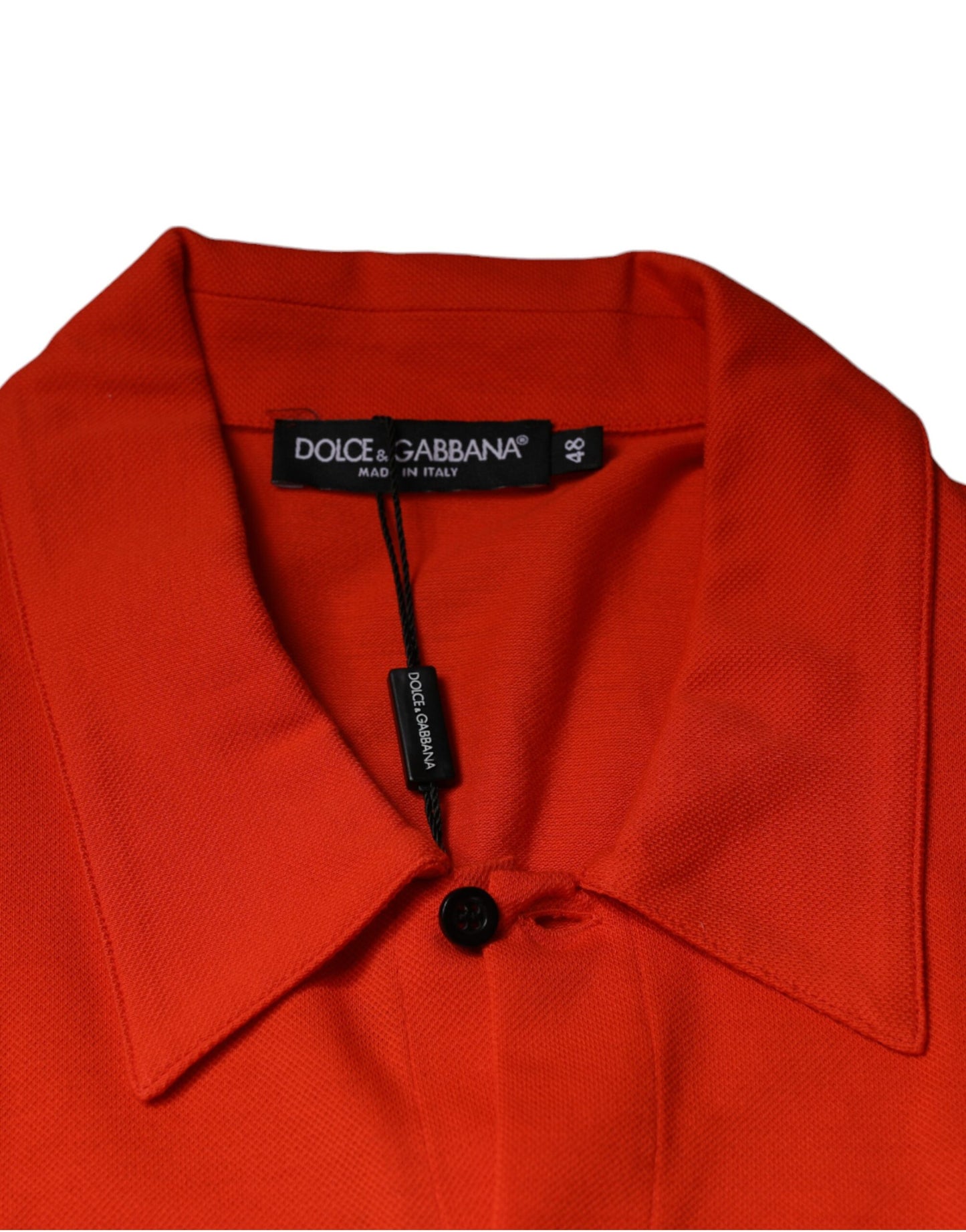 Polo décontracté boutonné en coton orange