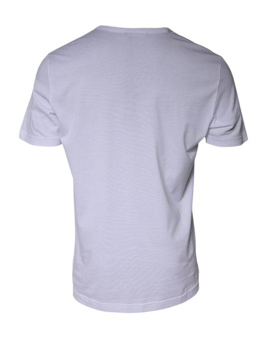 T-shirt blanc à manches courtes en coton Paradiso