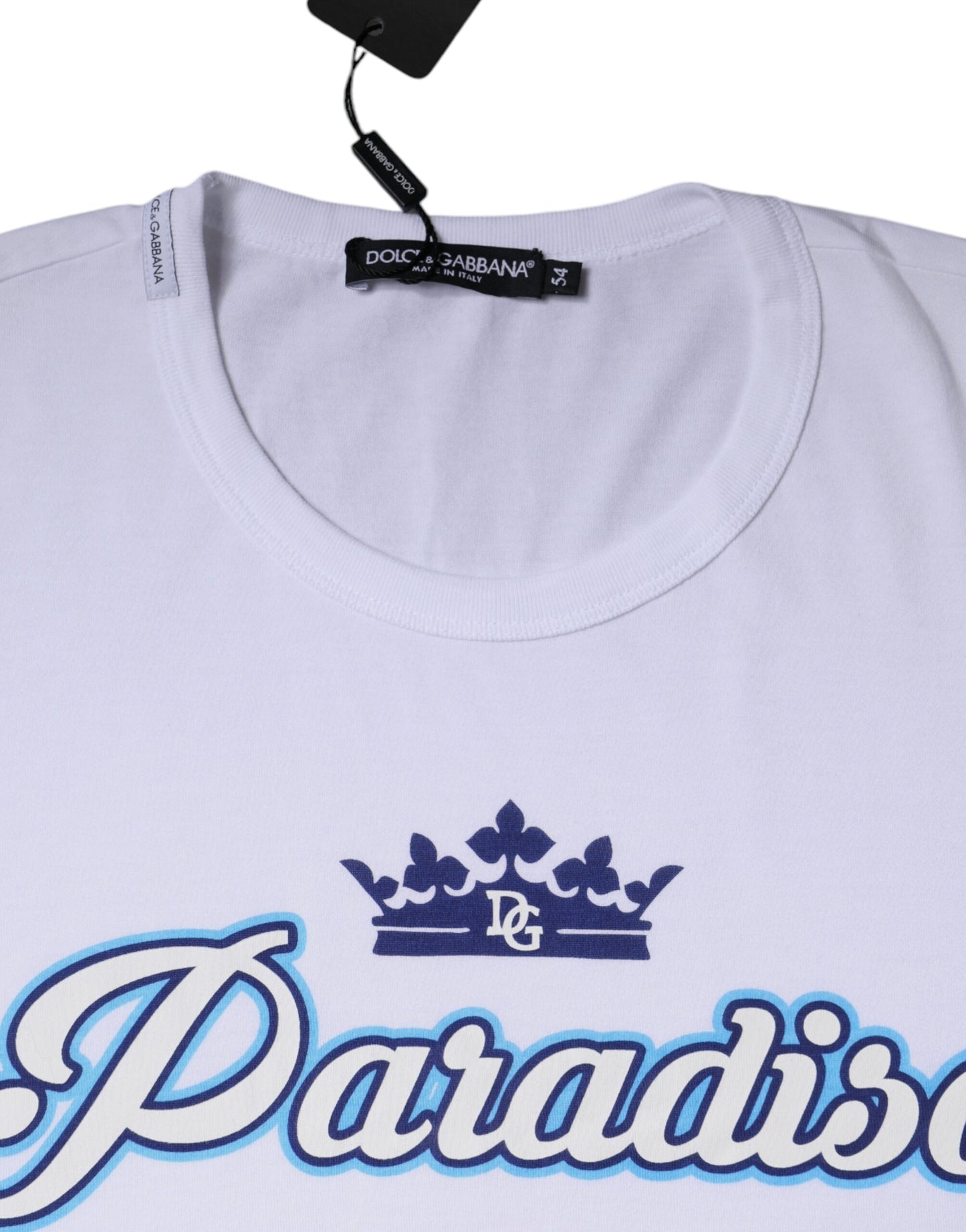 T-shirt blanc à manches courtes en coton Paradiso
