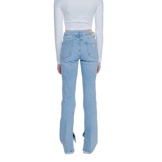 Jean mom en coton bleu clair