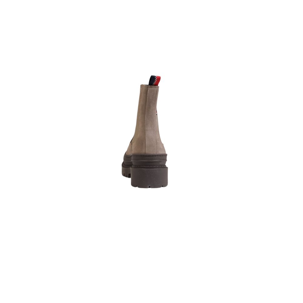 Bottines en cuir suédé gris