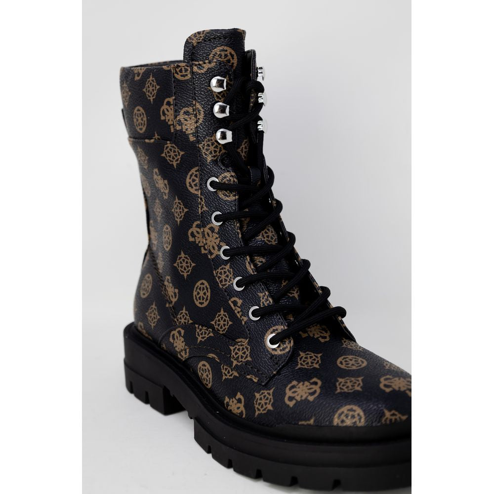 Botte en cuir artificiel marron