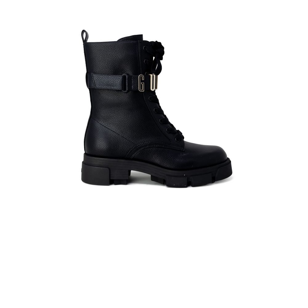 Botte en cuir artificiel noir
