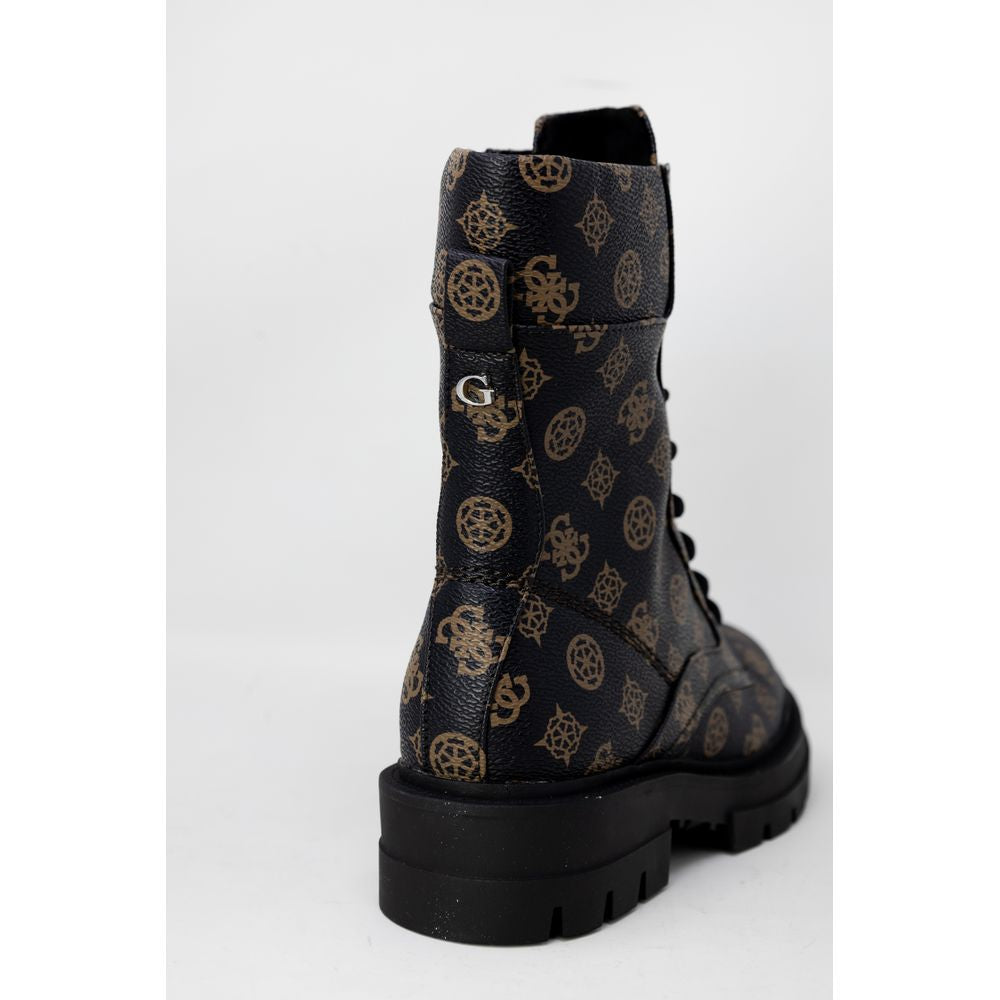 Botte en cuir artificiel marron