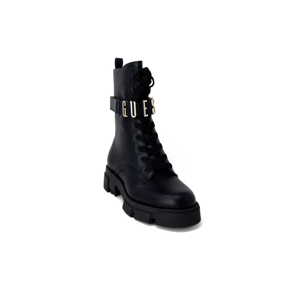 Botte en cuir artificiel noir
