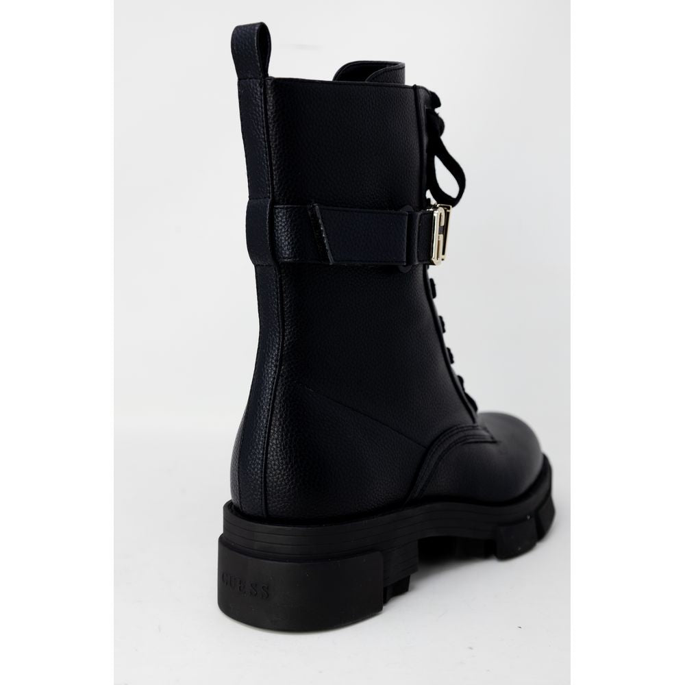 Botte en cuir artificiel noir