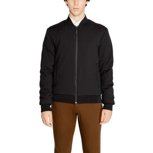 Black Polyester Jackets & Coat