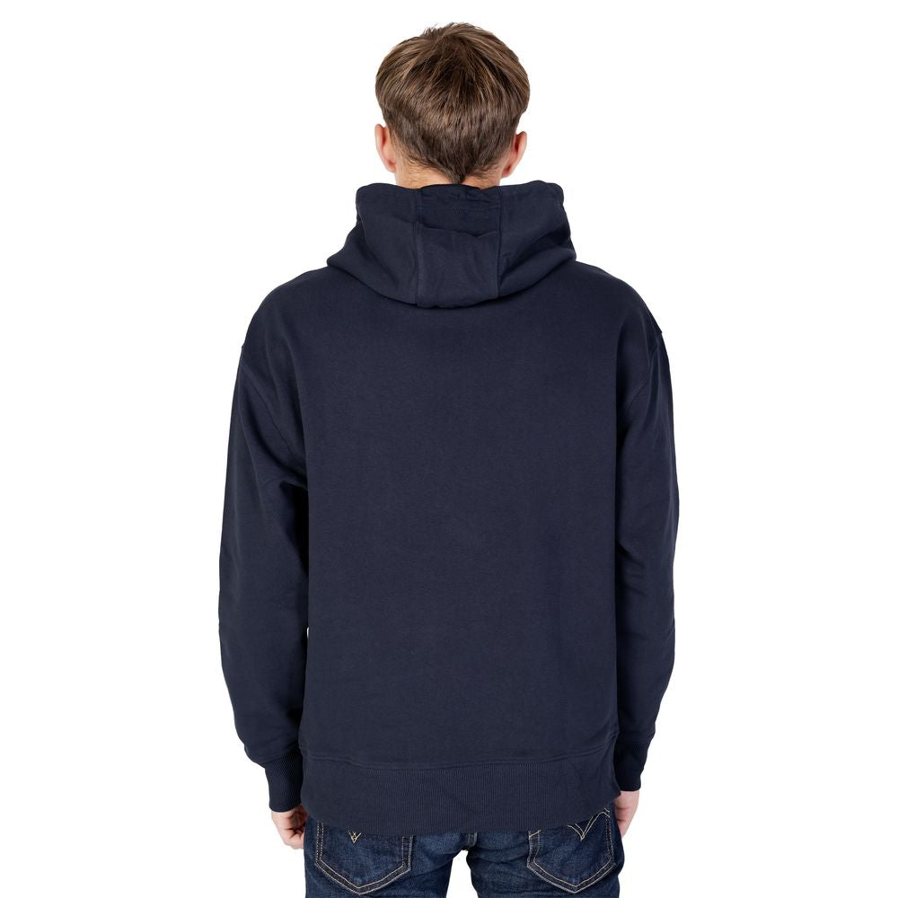 Sudadera con capucha de algodón azul