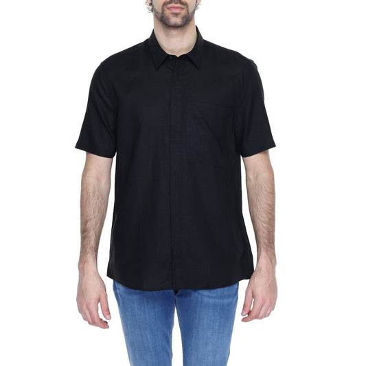 Black Linen Shortsleeve