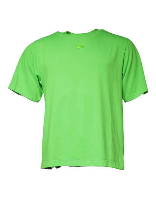 T-shirt à manches courtes et col rond avec logo vert