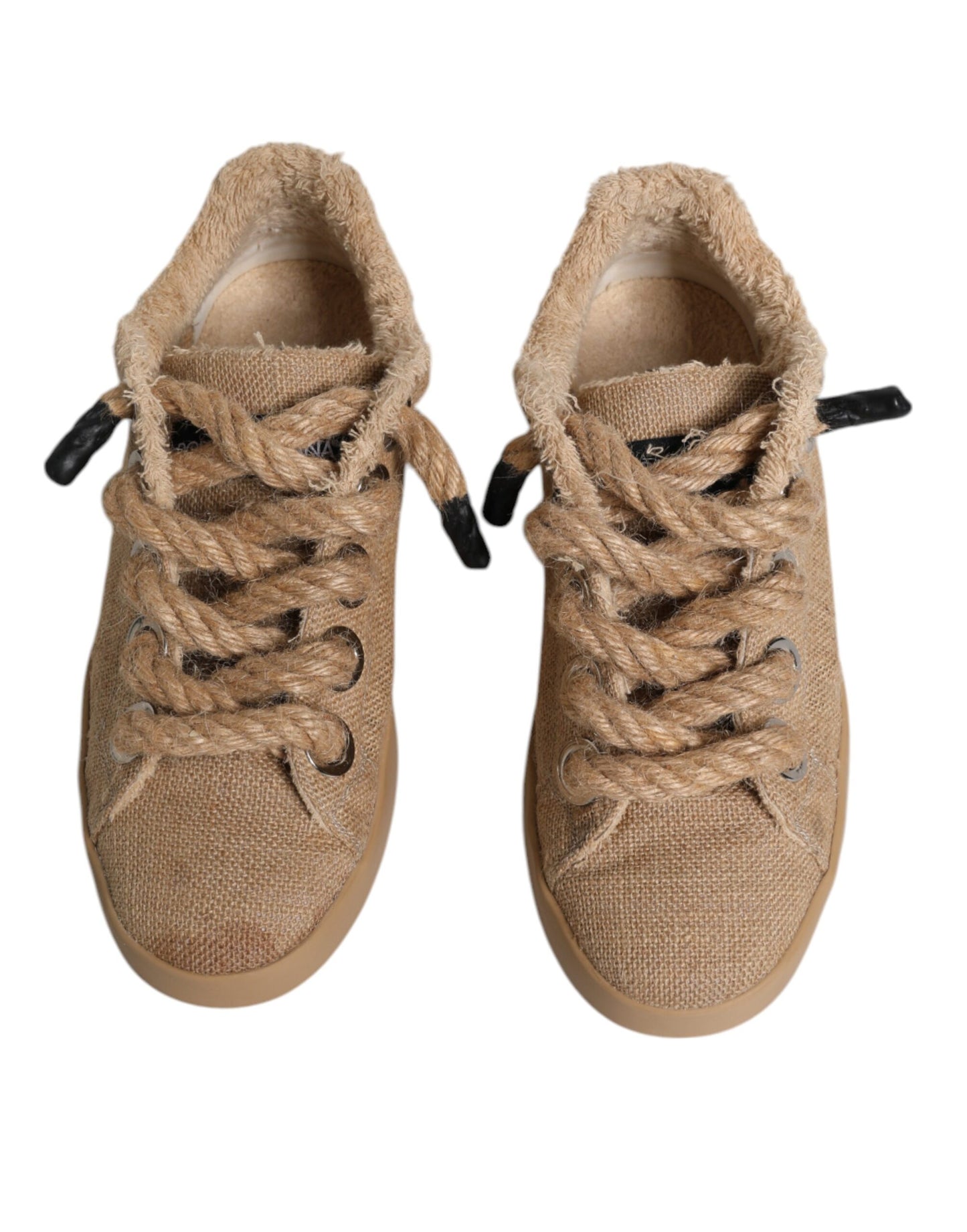 Baskets basses en toile de jute marron pour homme