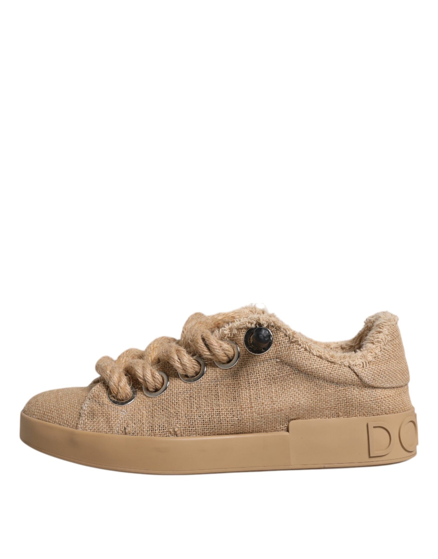 Baskets basses en toile de jute marron pour homme