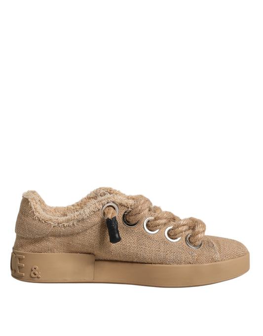 Baskets basses en toile de jute marron pour homme