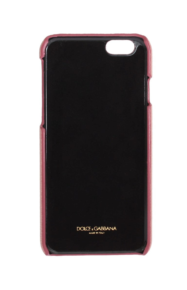 Funda para teléfono de cuero rosa con cristales y corazón