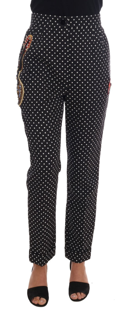 Pantalones de cristal de Sicilia con lunares negros