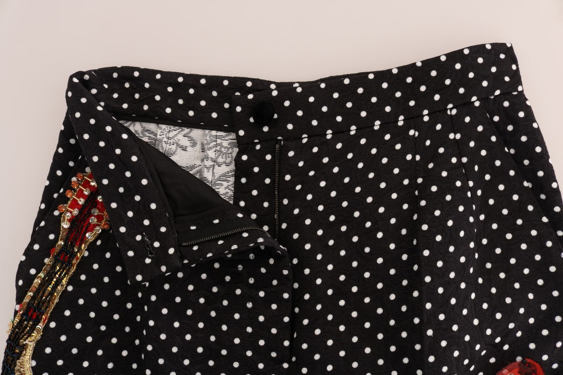 Pantalones de cristal de Sicilia con lunares negros