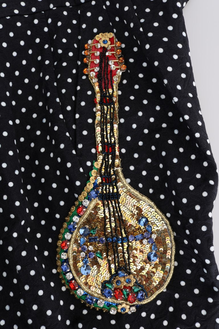 Pantalones de cristal de Sicilia con lunares negros