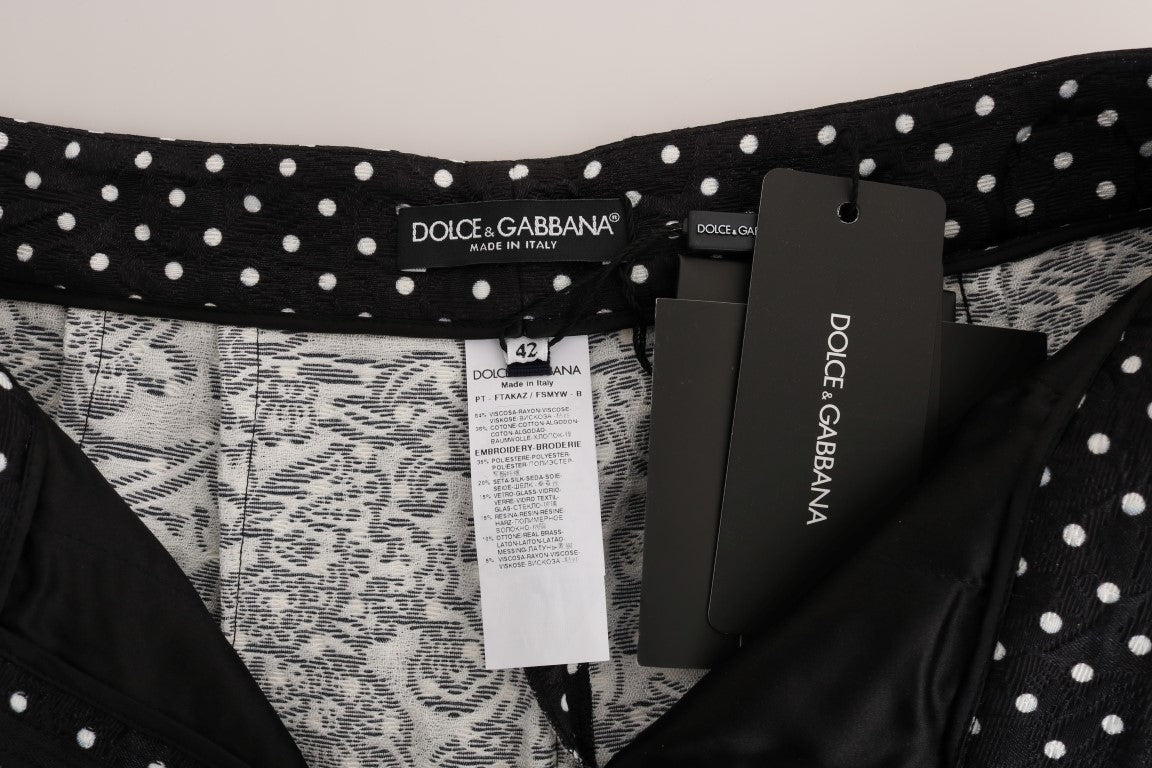 Pantalones de cristal de Sicilia con lunares negros
