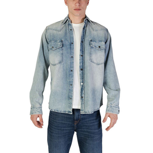 Chemise en coton bleu clair