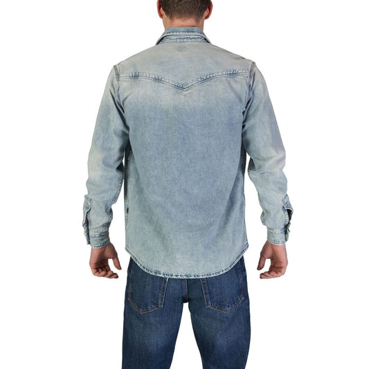 Chemise en coton bleu clair