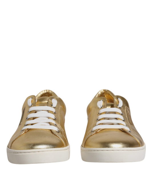 Zapatillas deportivas de cuero dorado con logo de Londres para hombre