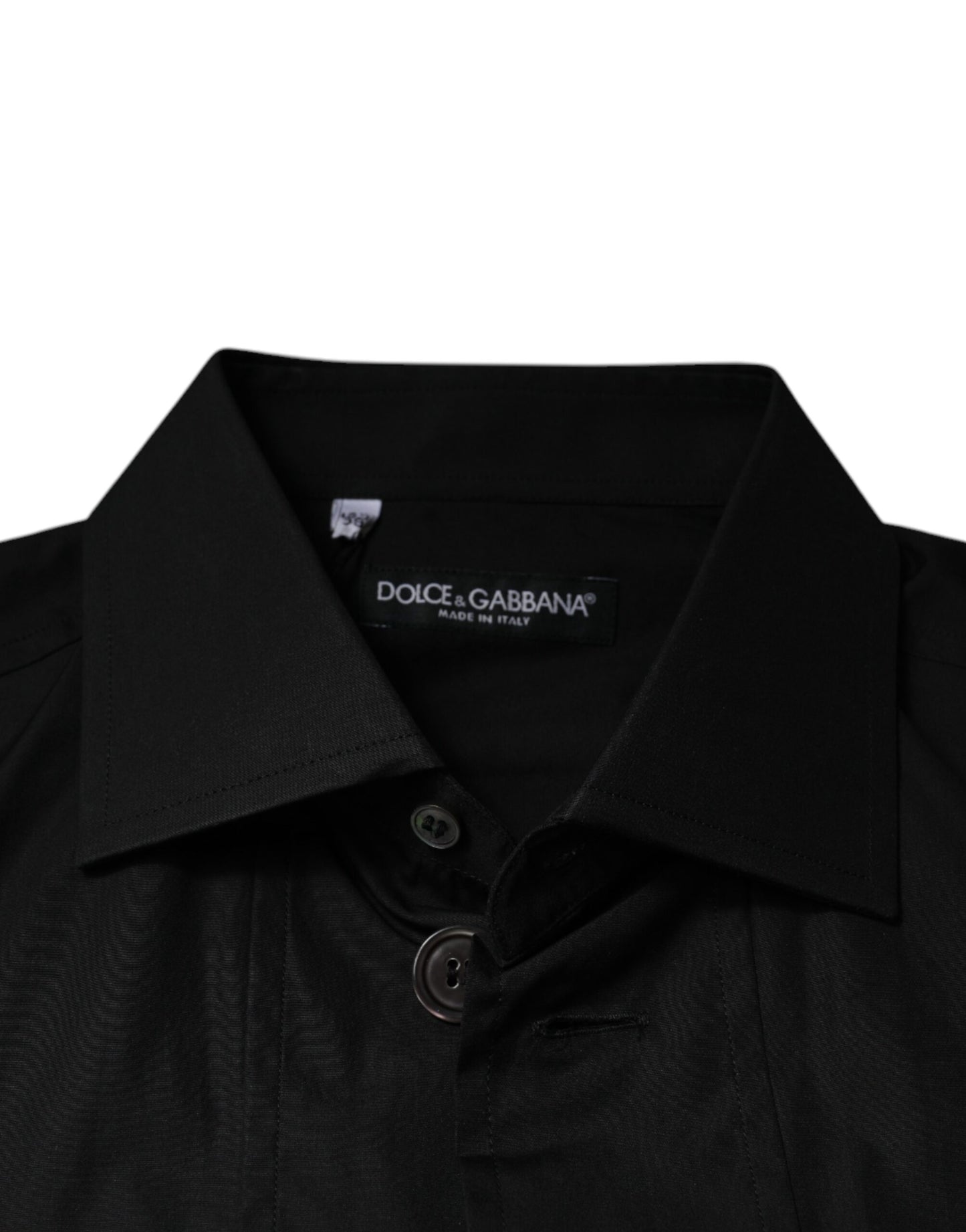 Camisa formal de algodón negra de manga larga