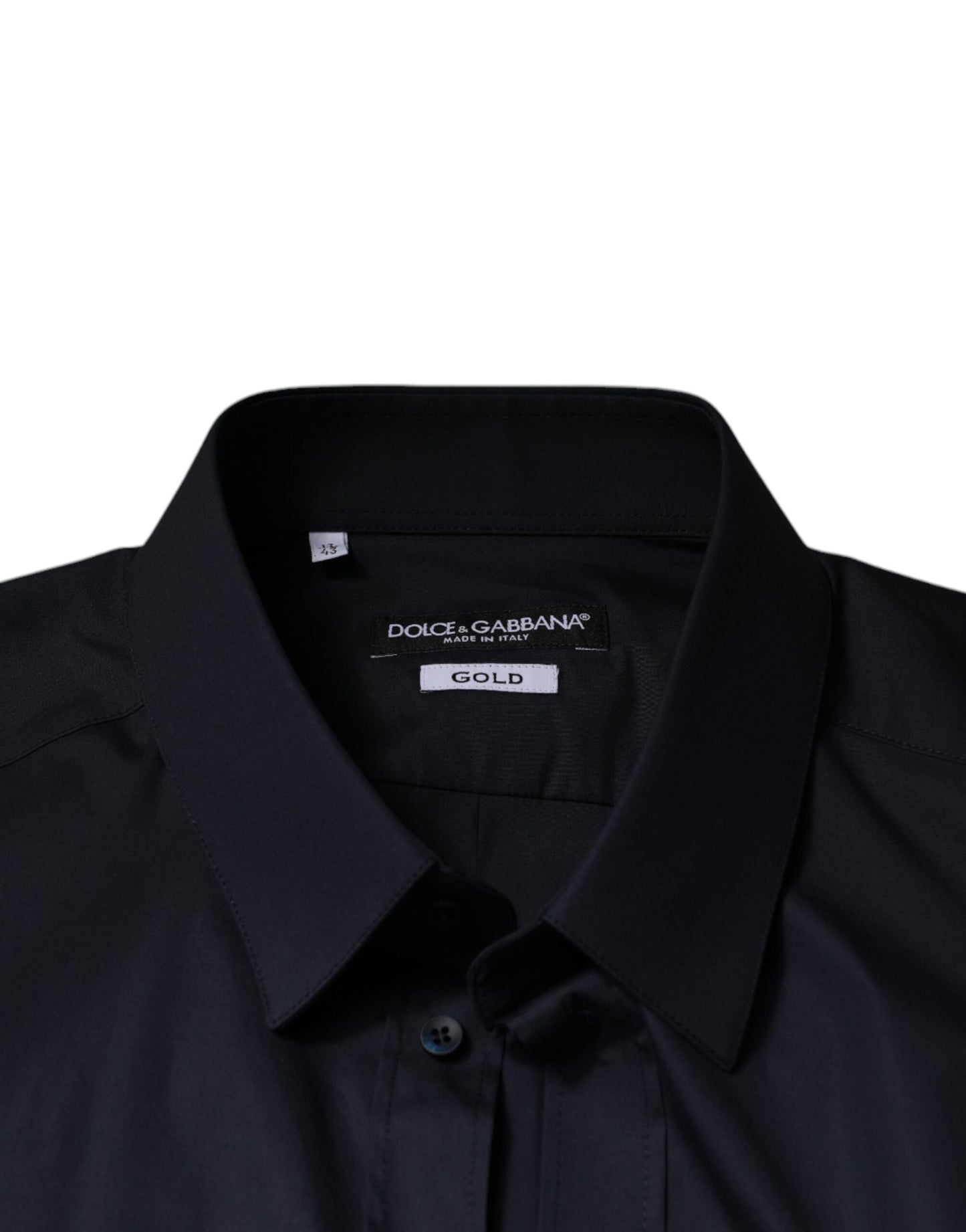 Camisa de vestir formal de mezcla de algodón negra GOLD