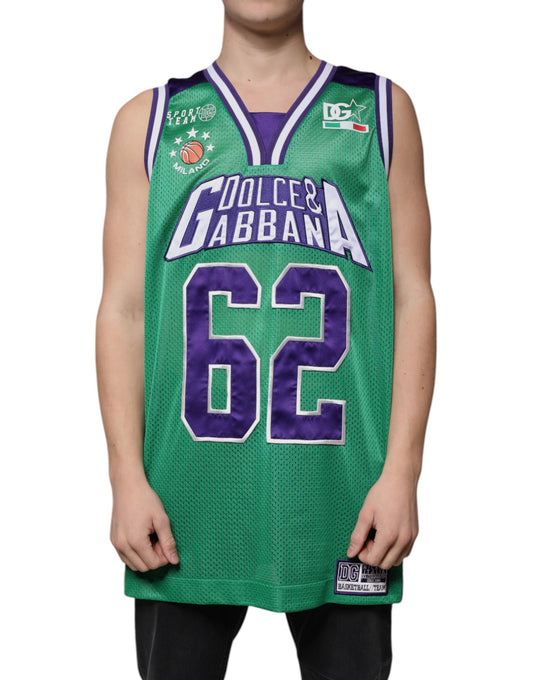 T-shirt sans manches en jersey de polyester vert