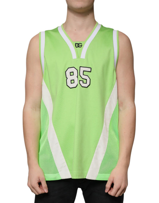 T-shirt sans manches en jersey de polyester vert