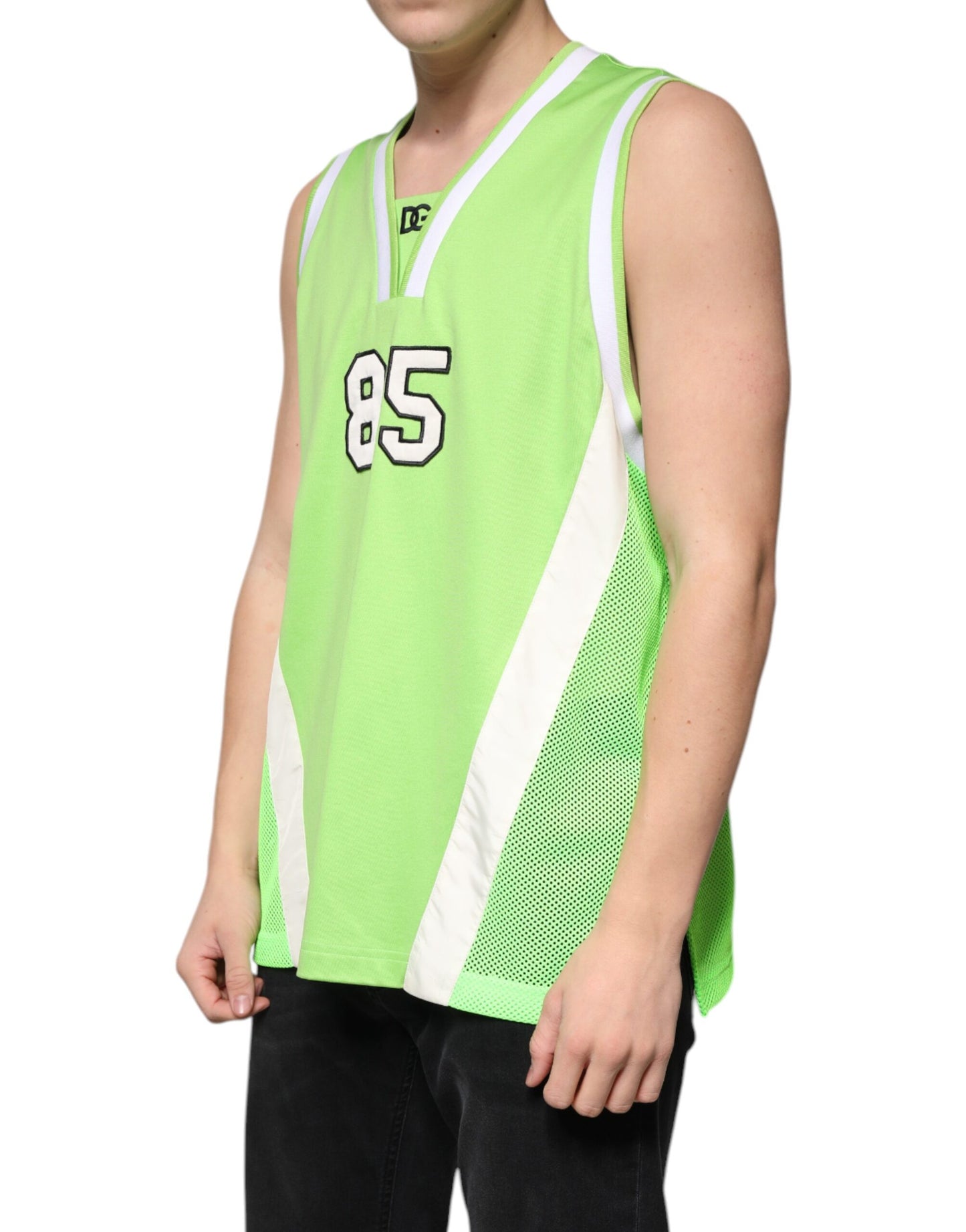 T-shirt sans manches en jersey de polyester vert