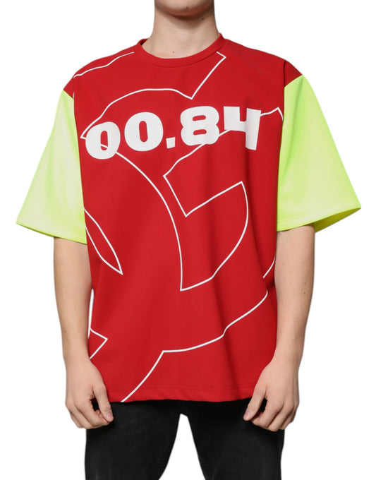 T-shirt col rond en coton avec logo multicolore pour homme