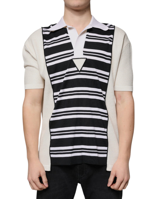 Polo à col rayé multicolore