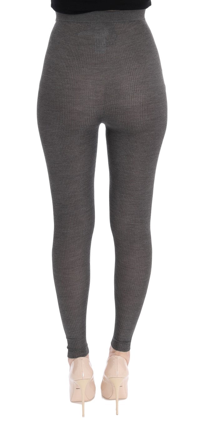 Medias elásticas de cachemira gris
