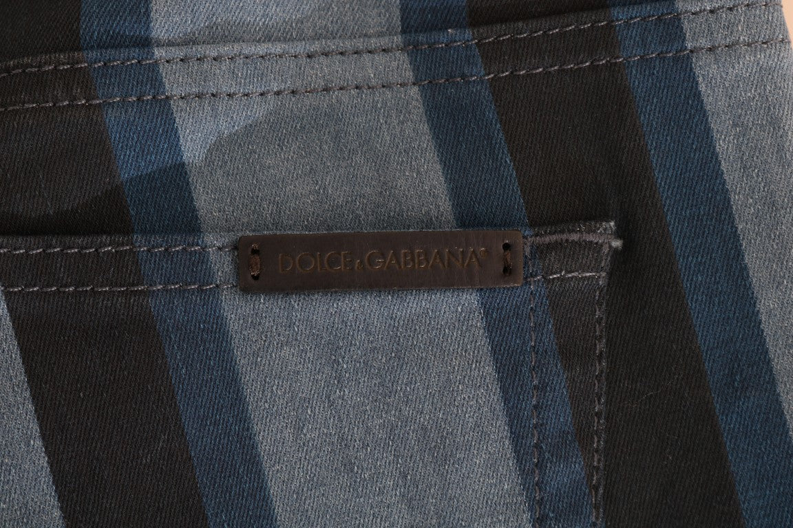 Vaqueros de algodón a rayas azules GIRLY
