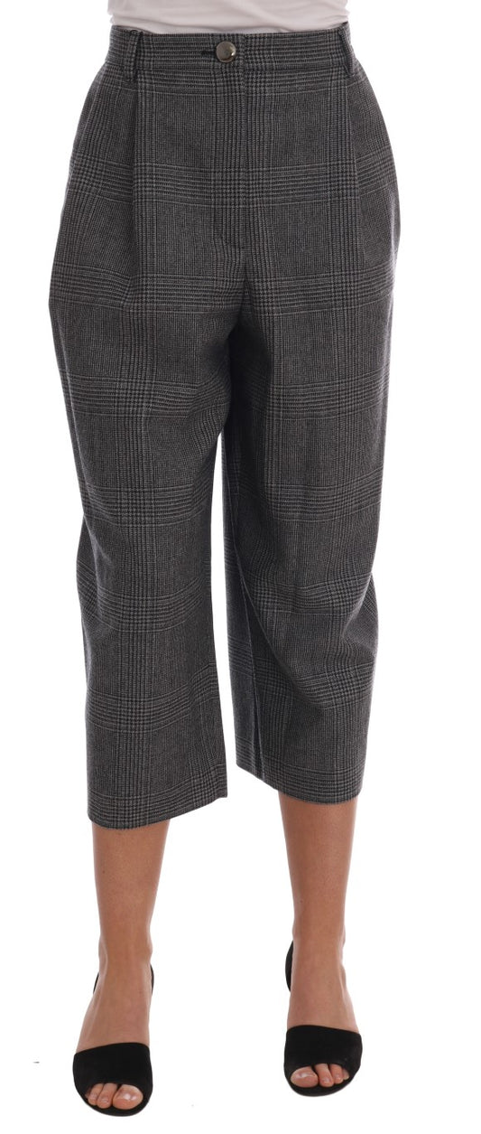 Pantalones capri de lana gris
