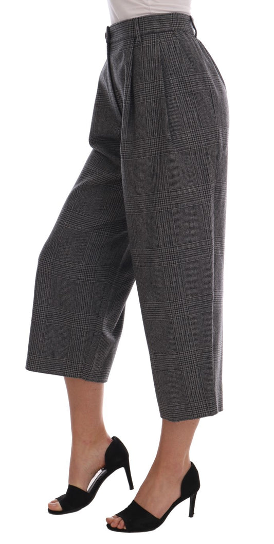 Pantalones capri de lana gris