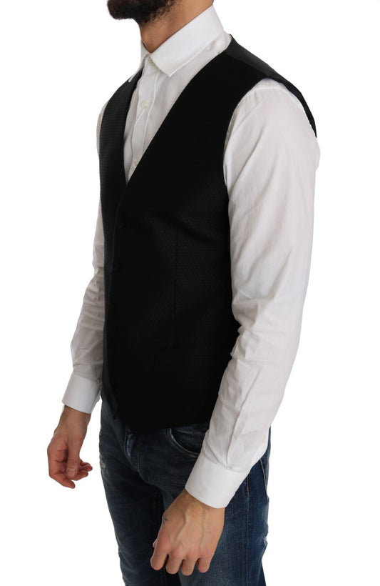 Chaleco negro con estampado de lunares