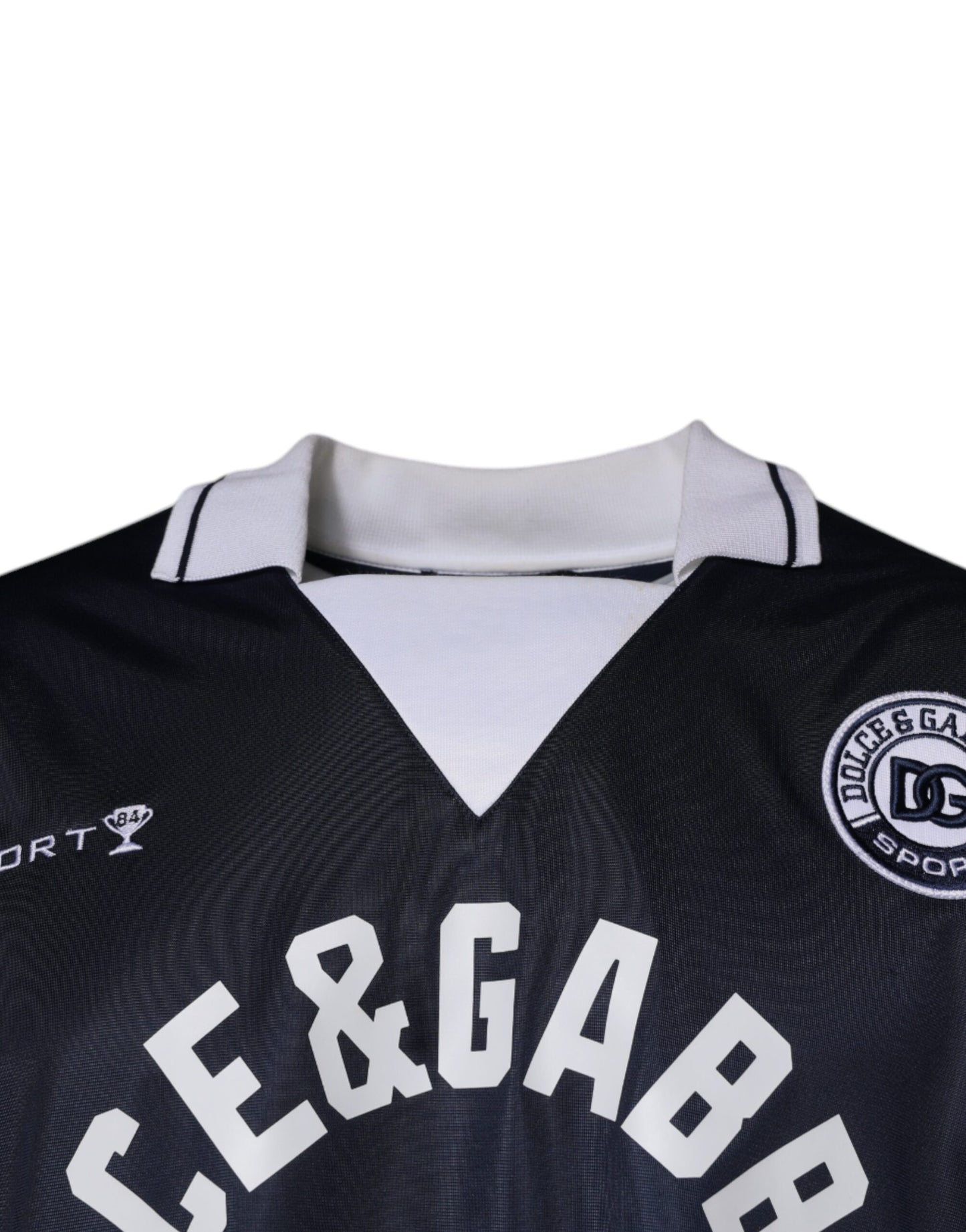 Suéter con cuello de jersey y logotipo azul