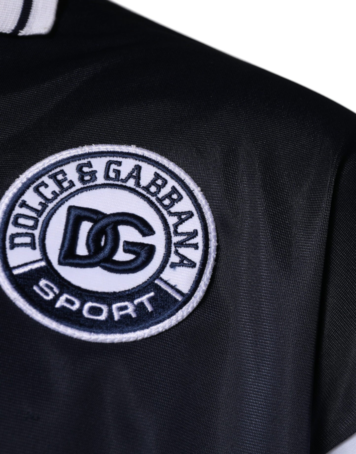 Suéter con cuello de jersey y logotipo azul