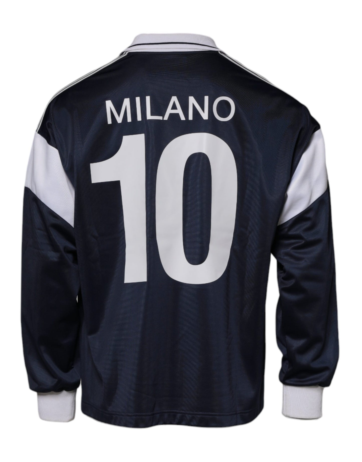 Suéter con cuello de jersey y logotipo azul