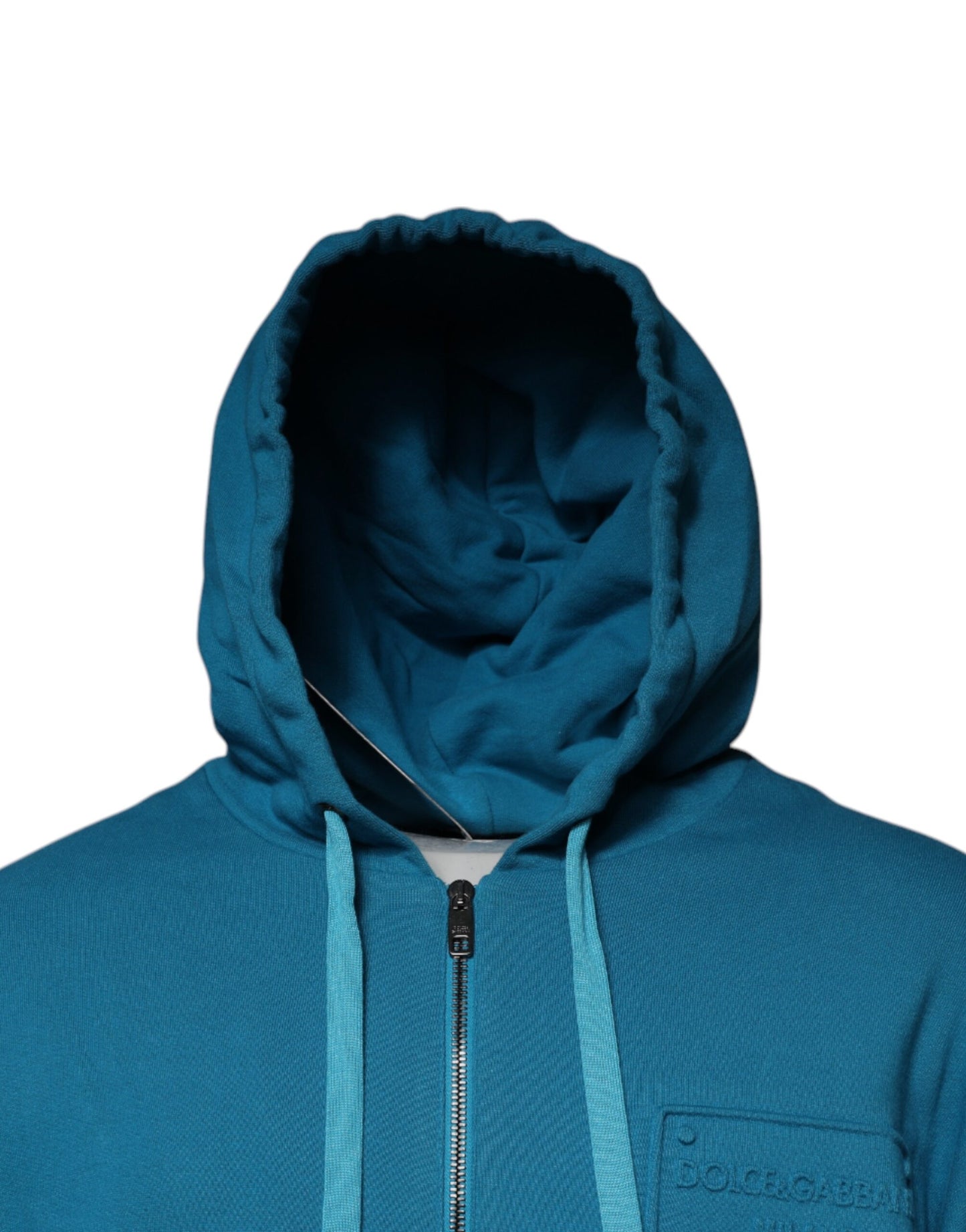Sudadera con capucha de algodón con logotipo azul