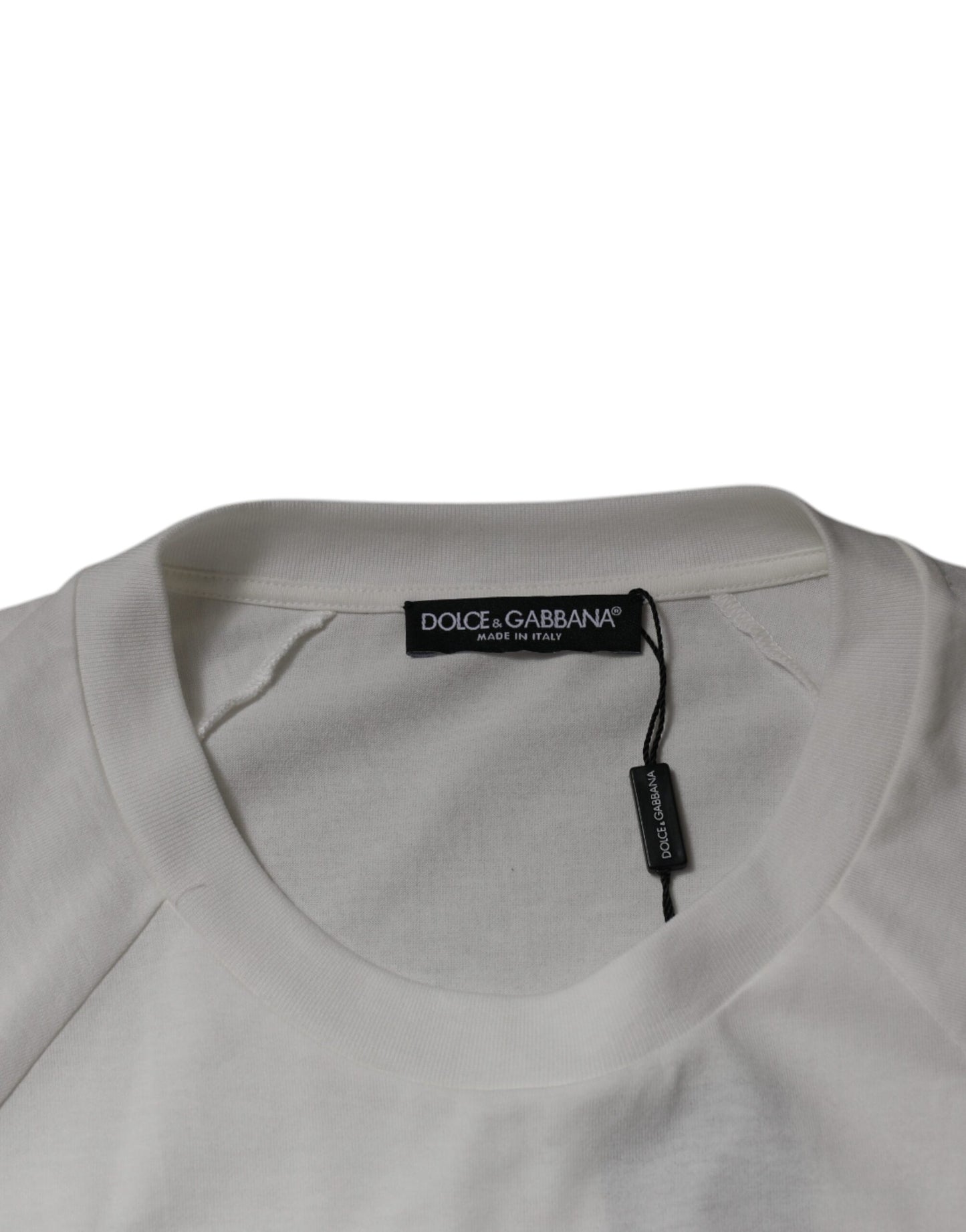 T-shirt blanc à manches courtes et col ras du cou DG Sport