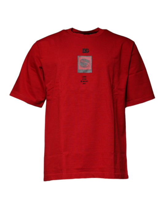 T-shirt ras du cou en coton rouge DG Eye