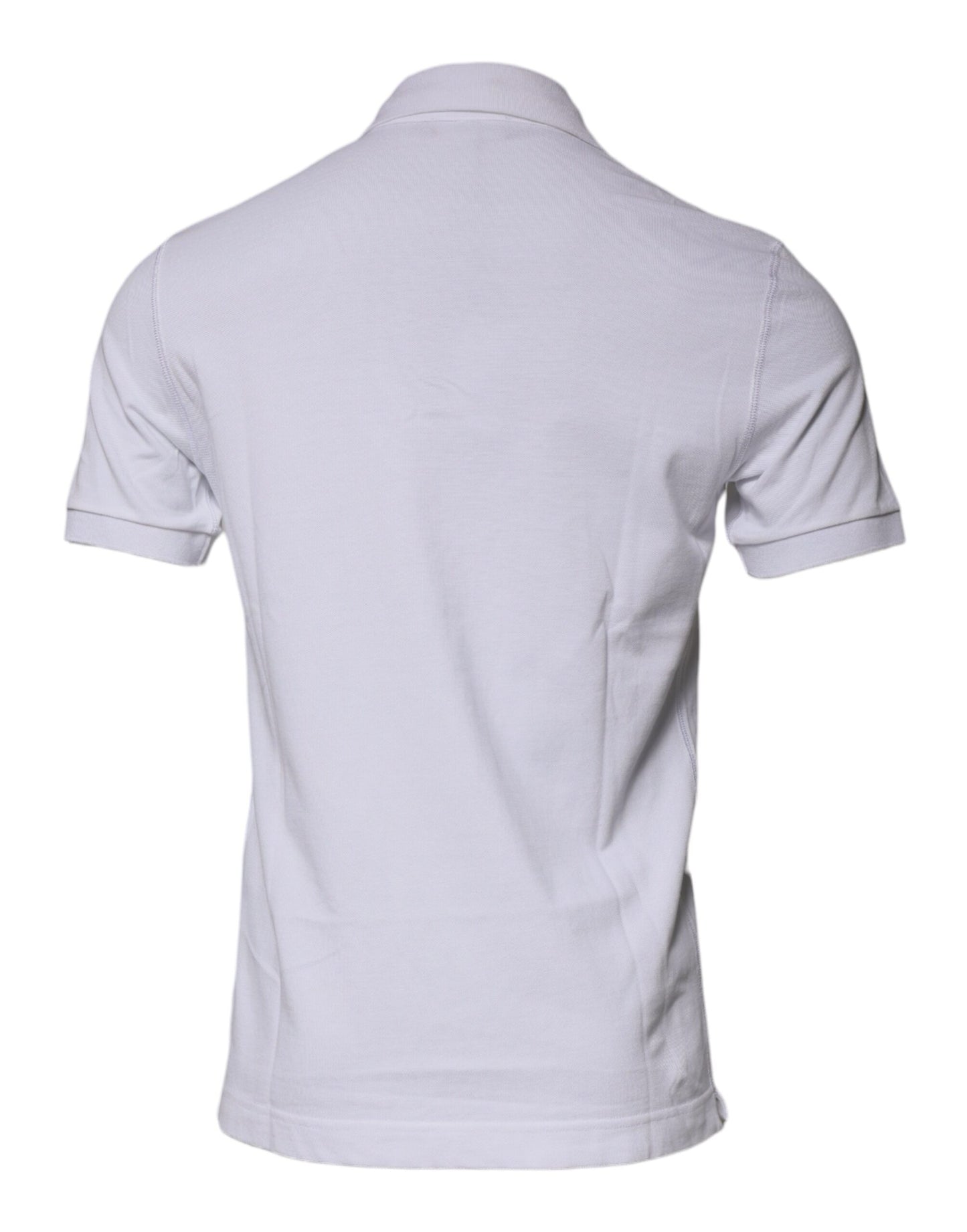 Polo à col en coton blanc avec logo et plaque
