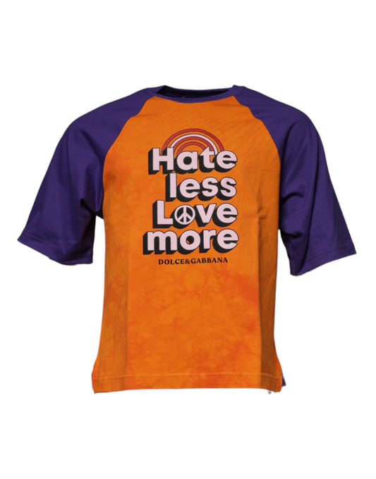 T-shirt à manches courtes imprimé graphique orange violet
