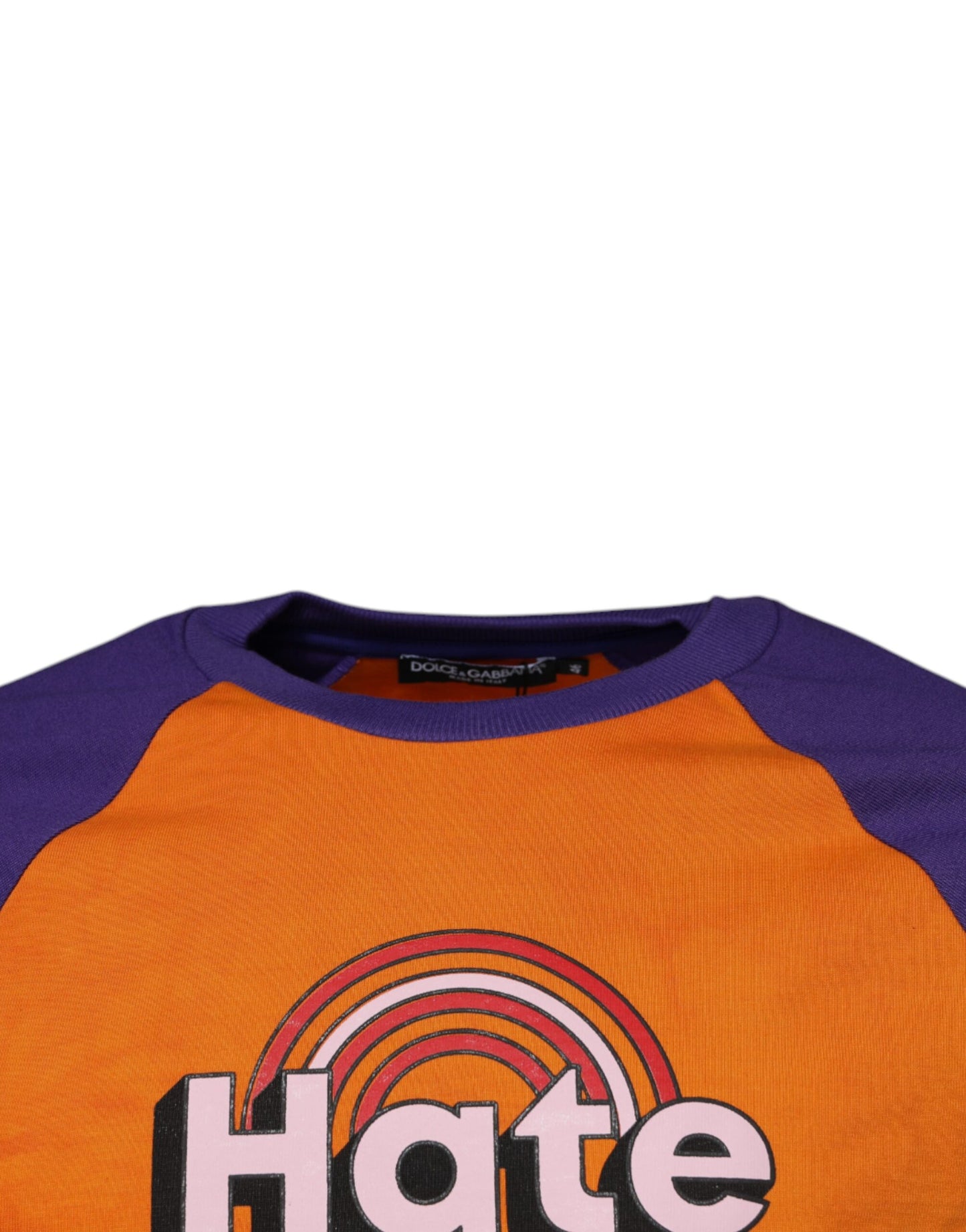 T-shirt à manches courtes imprimé graphique orange violet