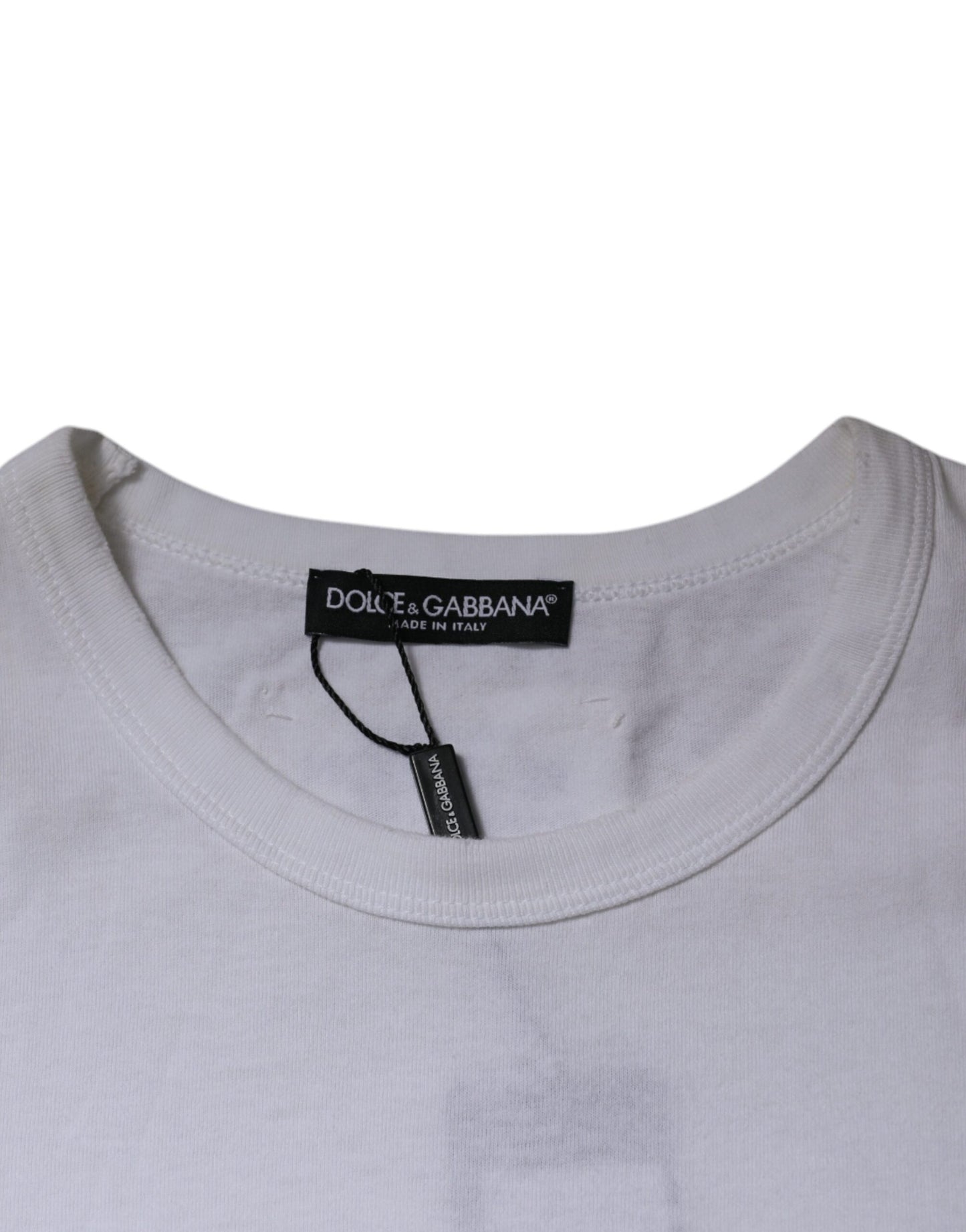 T-shirt à manches courtes et col ras du cou à rayures blanches